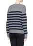 Back View - Click To Enlarge - VINCE - Button shoulder stripe cashmere sweater