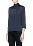 Front View - Click To Enlarge - VINCE - Mock neck silk satin blouse
