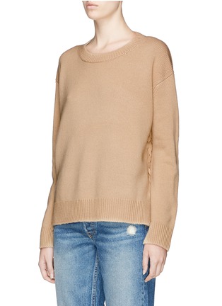 Front View - Click To Enlarge - VINCE - Lace-up cashmere sweater