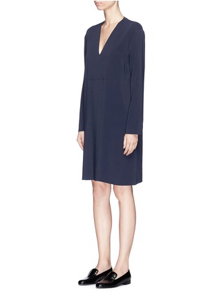 Front View - Click To Enlarge - VINCE - V-neck crepe tunic dress