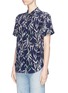 Front View - Click To Enlarge - EQUIPMENT - 'Betty' bamboo print silk short sleeve shirt