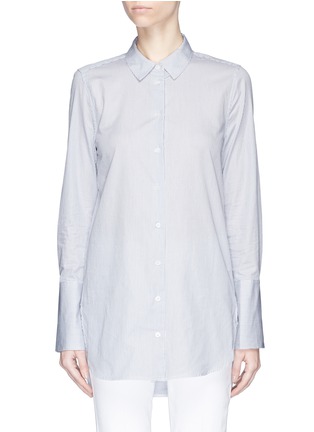 Main View - Click To Enlarge - EQUIPMENT - 'Arlette' extended cuff stripe poplin shirt