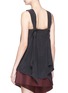 Back View - Click To Enlarge - EQUIPMENT - 'Naya' knotted shoulder strap silk crepe tank top