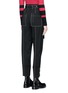 Back View - Click To Enlarge - PROENZA SCHOULER - Contrast stitch belted wool twill pants