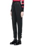 Front View - Click To Enlarge - PROENZA SCHOULER - Contrast stitch belted wool twill pants