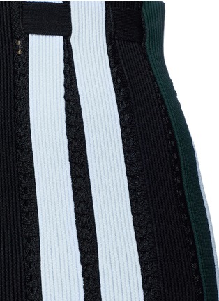 Detail View - Click To Enlarge - PROENZA SCHOULER - Stripe ottoman and pointelle knit sleeveless dress