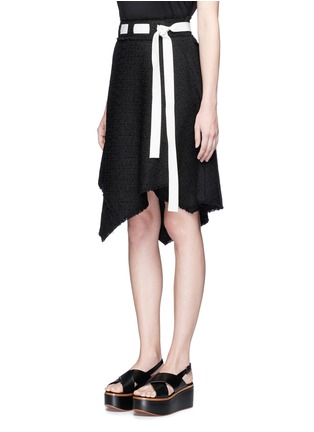 Front View - Click To Enlarge - PROENZA SCHOULER - Belted asymmetric tweed skirt