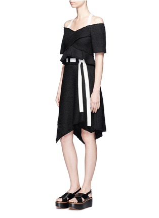 Figure View - Click To Enlarge - PROENZA SCHOULER - Belted asymmetric tweed skirt