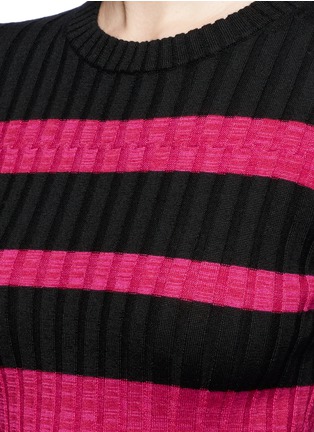 Detail View - Click To Enlarge - PROENZA SCHOULER - Stripe wool blend rib knit sweater