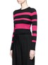 Front View - Click To Enlarge - PROENZA SCHOULER - Stripe wool blend rib knit sweater