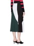 Back View - Click To Enlarge - PROENZA SCHOULER - Colourblock pleated stitch knit skirt