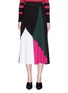 Main View - Click To Enlarge - PROENZA SCHOULER - Colourblock pleated stitch knit skirt