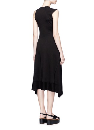 Back View - Click To Enlarge - PROENZA SCHOULER - Asymmetric shoulder flared jersey dress