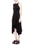 Front View - Click To Enlarge - PROENZA SCHOULER - Asymmetric shoulder flared jersey dress
