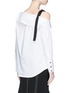 Back View - Click To Enlarge - PROENZA SCHOULER - Asymmetric tie shoulder cotton poplin shirt