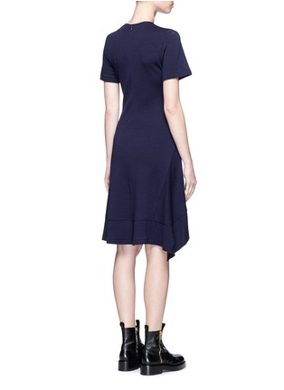 Back View - Click To Enlarge - PROENZA SCHOULER - Asymmetric wool blend jersey dress