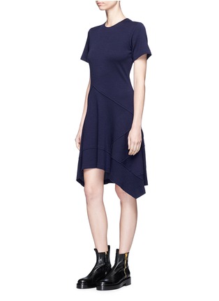 Figure View - Click To Enlarge - PROENZA SCHOULER - Asymmetric wool blend jersey dress