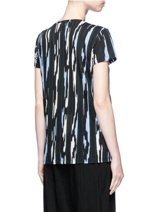 Back View - Click To Enlarge - PROENZA SCHOULER - Custom stripe print cotton T-shirt