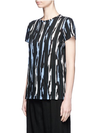 Front View - Click To Enlarge - PROENZA SCHOULER - Custom stripe print cotton T-shirt