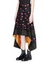 Front View - Click To Enlarge - PROENZA SCHOULER - Ikat dot fil coupé jacquard skirt