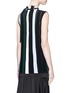 Back View - Click To Enlarge - PROENZA SCHOULER - Drawstring neck stripe ottoman and pointelle knit top