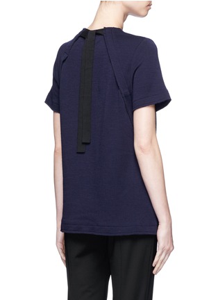 Back View - Click To Enlarge - PROENZA SCHOULER - Petersham ribbon wool blend T-shirt