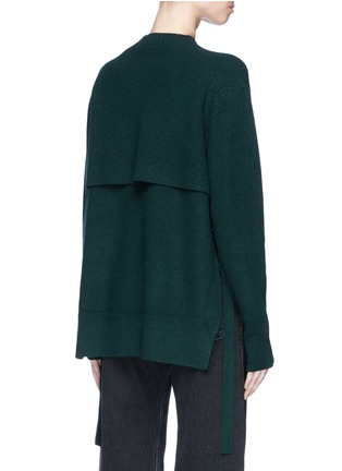 Back View - Click To Enlarge - PROENZA SCHOULER - Front slit wool blend sweater