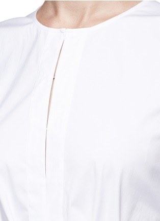 Detail View - Click To Enlarge - THEORY - 'Desza' belted poplin sleeveless top
