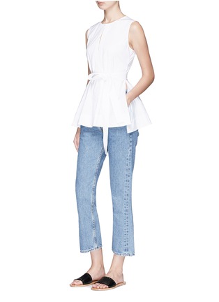 Figure View - Click To Enlarge - THEORY - 'Desza' belted poplin sleeveless top