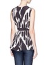 Back View - Click To Enlarge - THEORY - 'Desza' ikat print belted silk sleeveless top