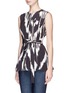 Front View - Click To Enlarge - THEORY - 'Desza' ikat print belted silk sleeveless top