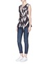 Figure View - Click To Enlarge - THEORY - 'Desza' ikat print belted silk sleeveless top