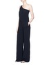 Figure View - Click To Enlarge - THEORY - 'Eilidh' knotted strap crepe one-shoulder jumpsuit
