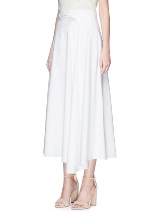 Front View - Click To Enlarge - THEORY - 'Jaberdina' belted asymmetric poplin skirt