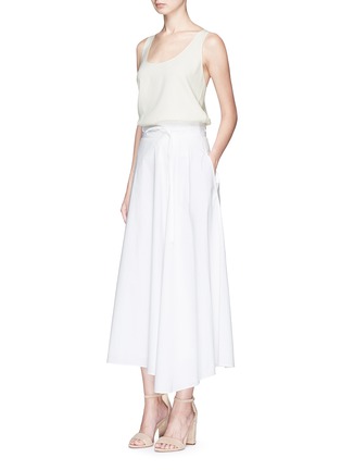 Figure View - Click To Enlarge - THEORY - 'Jaberdina' belted asymmetric poplin skirt