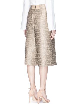 Back View - Click To Enlarge - ALICE & OLIVIA - 'Rocco' high waist metallic tweed culottes