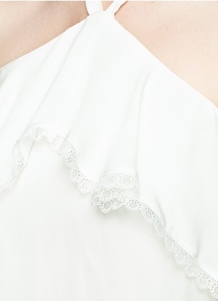 Detail View - Click To Enlarge - ALICE & OLIVIA - 'Monet' ruffle halterneck silk crepe top