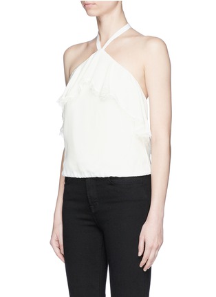 Front View - Click To Enlarge - ALICE & OLIVIA - 'Monet' ruffle halterneck silk crepe top
