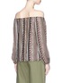 Back View - Click To Enlarge - ALICE & OLIVIA - 'Saydee' lace trim off-shoulder peasant blouse