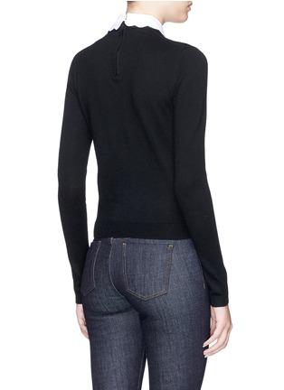 Back View - Click To Enlarge - ALICE & OLIVIA - 'Dia' detachable scalloped shirt collar wool sweater