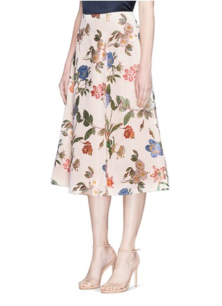 Front View - Click To Enlarge - ALICE & OLIVIA - 'Fila' floral embroidered bell skirt