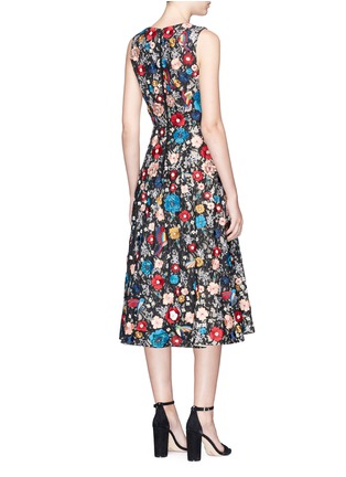 Back View - Click To Enlarge - ALICE & OLIVIA - 'Nicolette' embellished floral and bird guipure lace gown