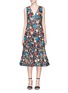 Main View - Click To Enlarge - ALICE & OLIVIA - 'Nicolette' embellished floral and bird guipure lace gown