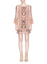 Main View - Click To Enlarge - ALICE & OLIVIA - 'Gabriel' floral embroidered crochet lace panel tunic dress