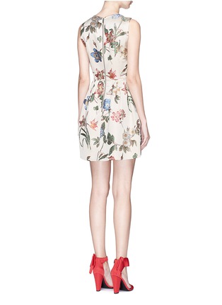 Back View - Click To Enlarge - ALICE & OLIVIA - 'Tomiko' pleated floral jacquard dress