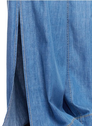 Detail View - Click To Enlarge - ALICE & OLIVIA - 'Clarissa' side split wide leg chambray pants