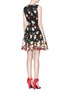 Back View - Click To Enlarge - ALICE & OLIVIA - 'Becca' floral embroidered tulle pouf dress