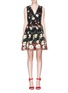 Main View - Click To Enlarge - ALICE & OLIVIA - 'Becca' floral embroidered tulle pouf dress
