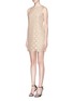 Front View - Click To Enlarge - ALICE & OLIVIA - 'Clyde' metallic dot lace shift dress
