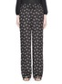 Main View - Click To Enlarge - ALICE & OLIVIA - 'Benny' floral print side trim crepe pants